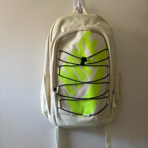 Nike Cream and Neon Green Backpack Hayward - Picture 1 of 4